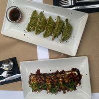 Gyozas and tofu tataki at Tulsi in Barcelona