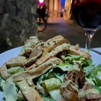 Caesar salad with Heura chicken and tofu at Tulsi in Barcelona
