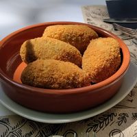 Excellent mushroom croquettes at Tulsi in Barcelona