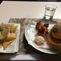 Seitan burger  at Tulsi in Barcelona