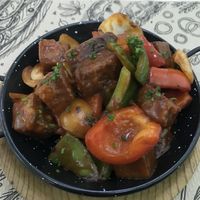 Chili  tofu at Tulsi in Barcelona