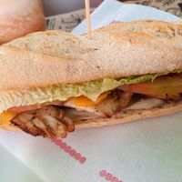 Chick'n sandwich at Tulsi in Barcelona