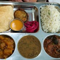 The great lunch menu Thali. Also comes with drink, starter, and desert. at Tulsi in Barcelona