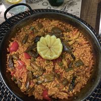 Vegan Paella- really good!!! And tasty 😋   at Tulsi in Barcelona