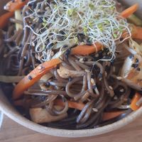 Tofu soba noodles - take out at Tulsi in Barcelona