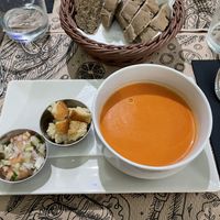 Menu starter (Gazpacho)  at Tulsi in Barcelona