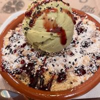Apple Crumb with Pistachio Ice Cream at Tulsi in Barcelona