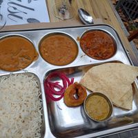 Thali only improvement could be a little bit more papadums or fried artichoke as they were very tasty. at Tulsi in Barcelona
