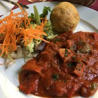Goulash de seitan y patatas  at Tulsi in Barcelona