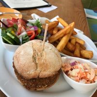 Vegan ‘green burger’ plus sides at Cafe Collective in Bideford