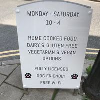 Menu sign - vegan friendly!  at Cafe Collective in Bideford