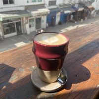 Oat milk latte at Mandala in Essaouira