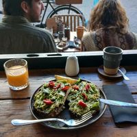 100 dh for avo toast, coffee and fresh juice at Mandala in Essaouira