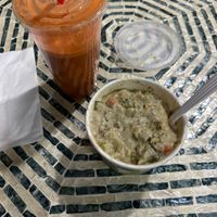 Vegan broccoli cheddar soup and immune surge juice #Veganuary at Juice N Blendz in Massapequa