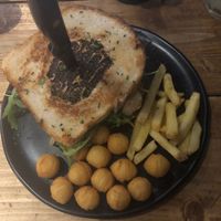 Tofu slam with tater tots and chips  at The Slamwich Club in Stoke-on-trent
