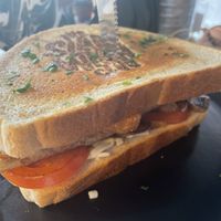 Vegan full English (contains whole vegan cheesy oatcake!)  at The Slamwich Club in Stoke-on-trent