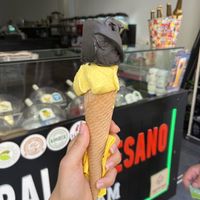 Black hawaii and vanille  at Gelato Bar in Denia