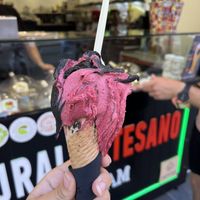 Black hawaii and rassberry  at Gelato Bar in Denia