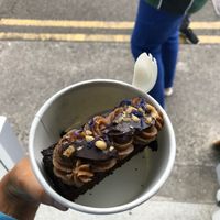 Lovely vegan peanut butter and chocolate slice!! at Seed and Soul in Dingle