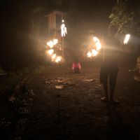 Pizza night fire show at Pizzeria El Zopilote in Ometepe