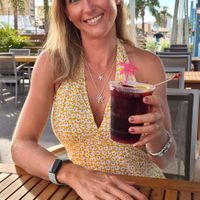 inviting outdoor seating with shade and a large fan. I'm enjoying their homemade sangria at Coastal Pizza Kitchen in Redington Beach