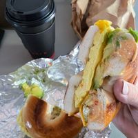 Vegan West Egg sandwich was so fantastic!  at Bangos in Lansing