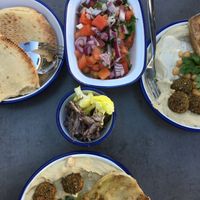 Falafel and hummus with pitta  at Pitot in Limassol