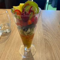 Dessert :
Fruit salad at L'Esquisse in Douarnenez
