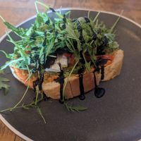 Open hummus and veg sandwich at The Canteen in Portsmouth