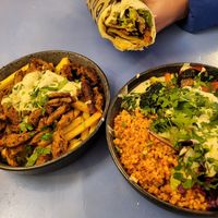 Dönerbox, Bulgur mit Gemüse, Yufka.... at Amara in Freiburg