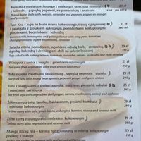 Vegan menu section at Tajska Hot Spoon in Lodz