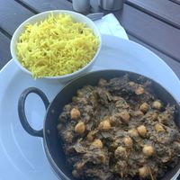 Chickpea spinach curry  at Kisimul Cafe in Isle Of Barra