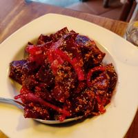 Red salad at Blooming Cactus in Lanzarote