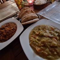 Vegan chilli, flatbreads, satay at Blooming Cactus in Lanzarote