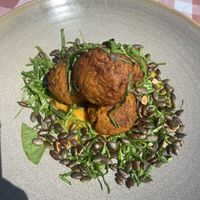 Bhajis, pricey but very tasty   at The Beehive in Keel