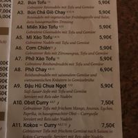 Vegan menu  at Xin Chao in Goerlitz