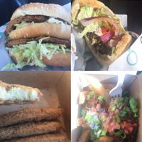 Famous Burger, gyro, pretenders, supreme fries. at Odd Burger in Windsor