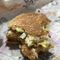 Buffalo ChickUn burger - yummy!  at Odd Burger in Windsor