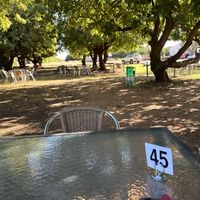 Under the trees  at Ivanhoe Cafe in Kununurra
