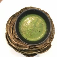 Smoked artichoke with wild garlic dip  at Tero in Brussels