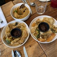 Vegetable tempura, hummus  at Tero in Brussels