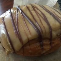 Fudge topped custard filled doughnut  at The Doughnut Family in Edinburgh