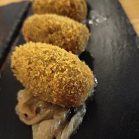 Croquetes de caldo de verdures at El Petit Vegà d'en Pep i la Laura in Tavertet