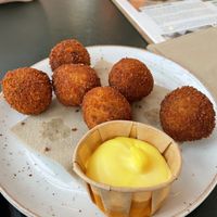 Aubergine bitterballenn  at DeDAKKAS in Haarlem