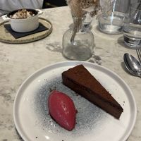 Chocolate cheesecake   at Holy Carrot in London