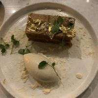 Miso cake dessert  at Holy Carrot in London