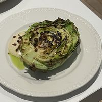 Charred cabbage  at Holy Carrot in London