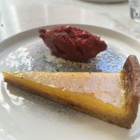 Lemon and raspberry tart   at Holy Carrot in London