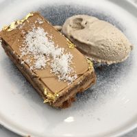 Miso cake and ice cream at Holy Carrot in London