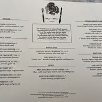 April 2023 menu  at Holy Carrot in London